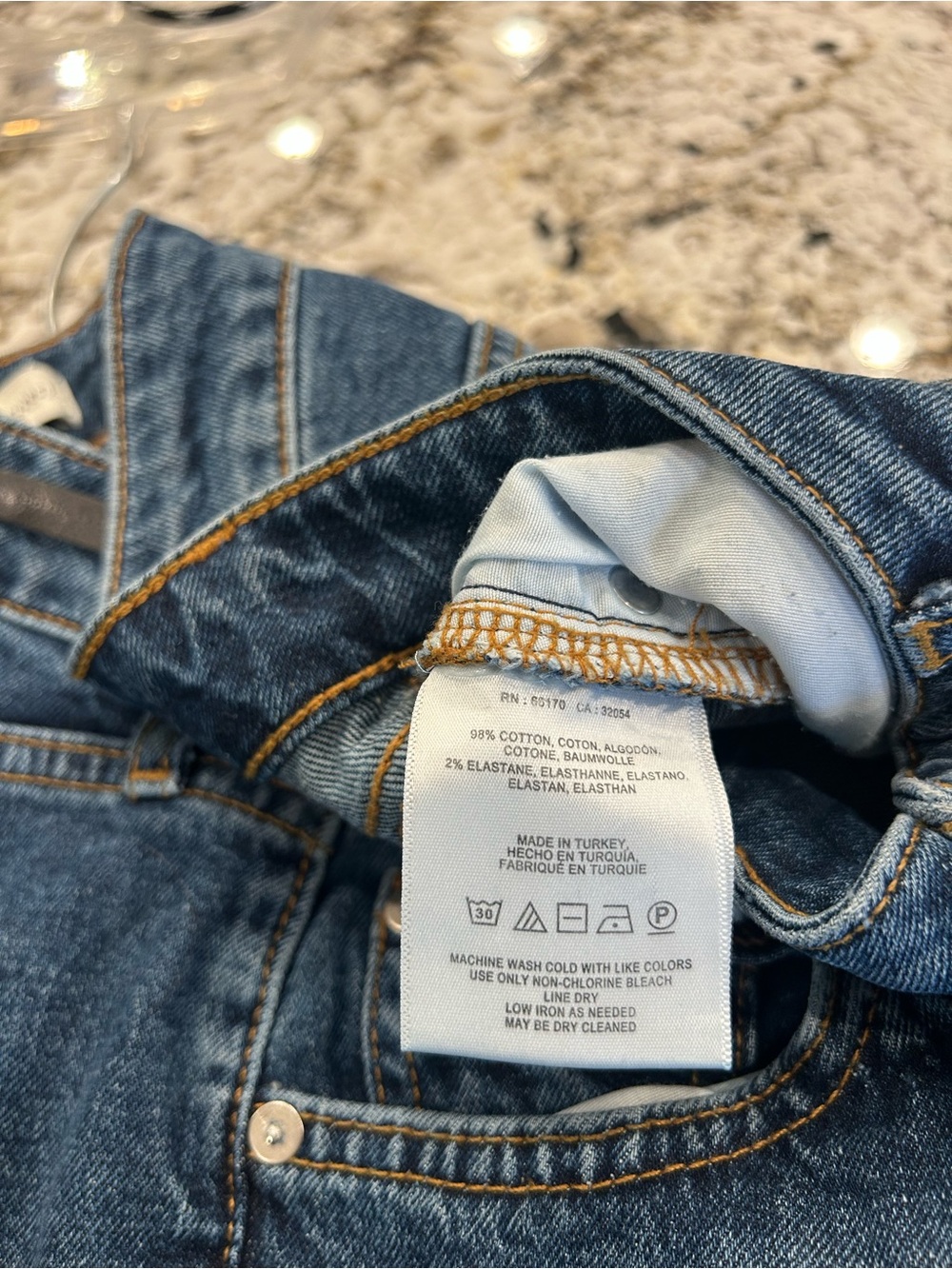 Pilcro Blue Denim Ankle Jeans with White Floral Embroidery, High Rise Flare, 27 - Picture 8 of 11